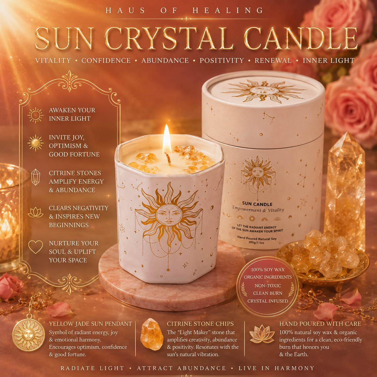 Sun Crystal Candle ☀️