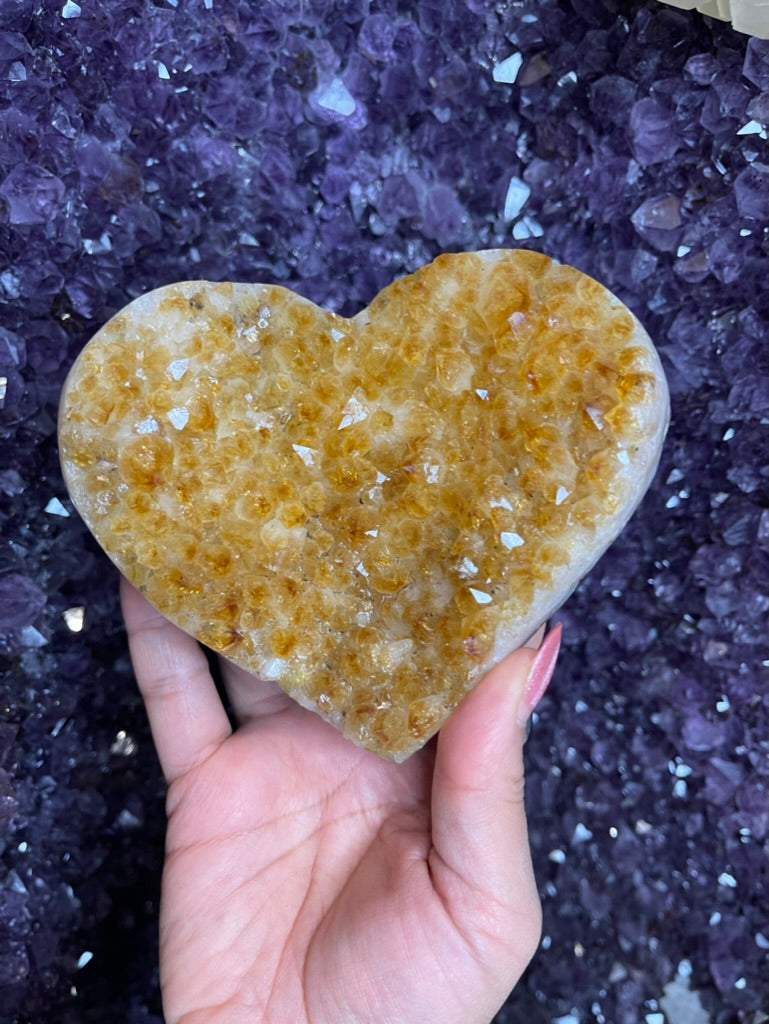 💛 Solar Heart Activation – High-Grade Citrine Heart