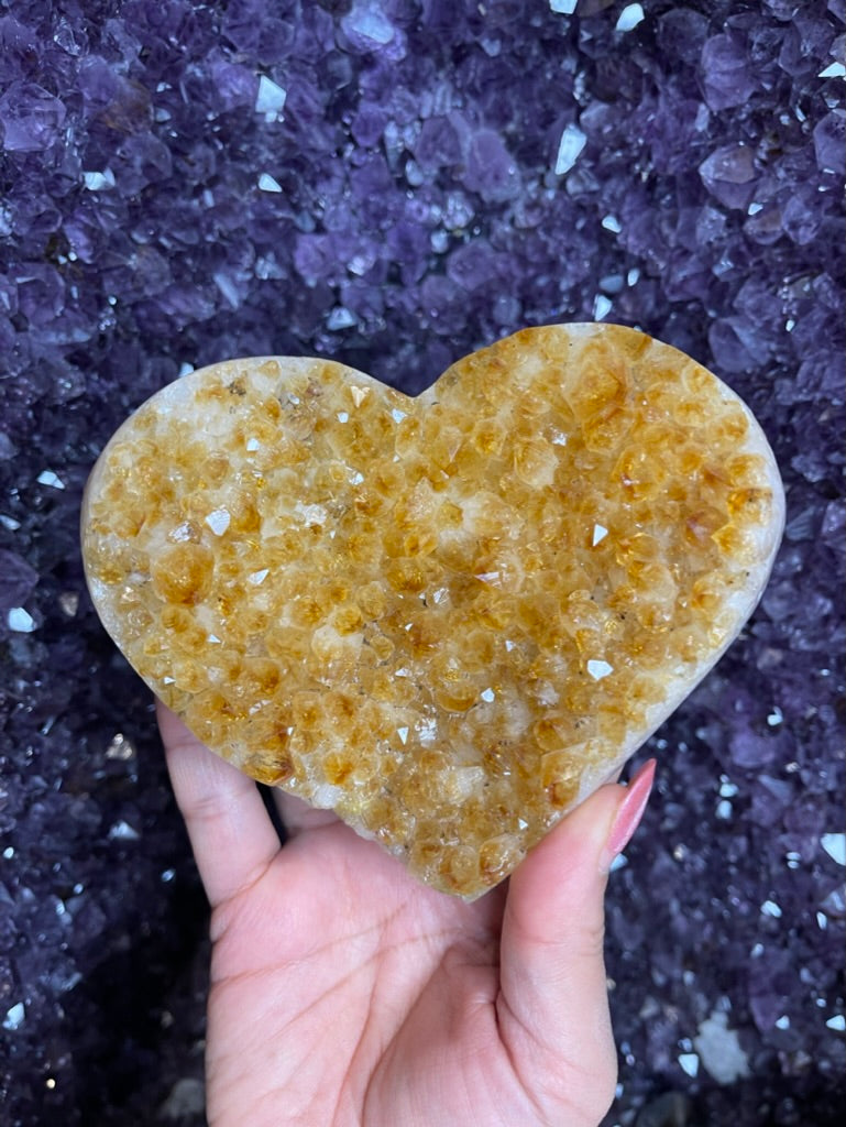 💛 Solar Heart Activation – High-Grade Citrine Heart