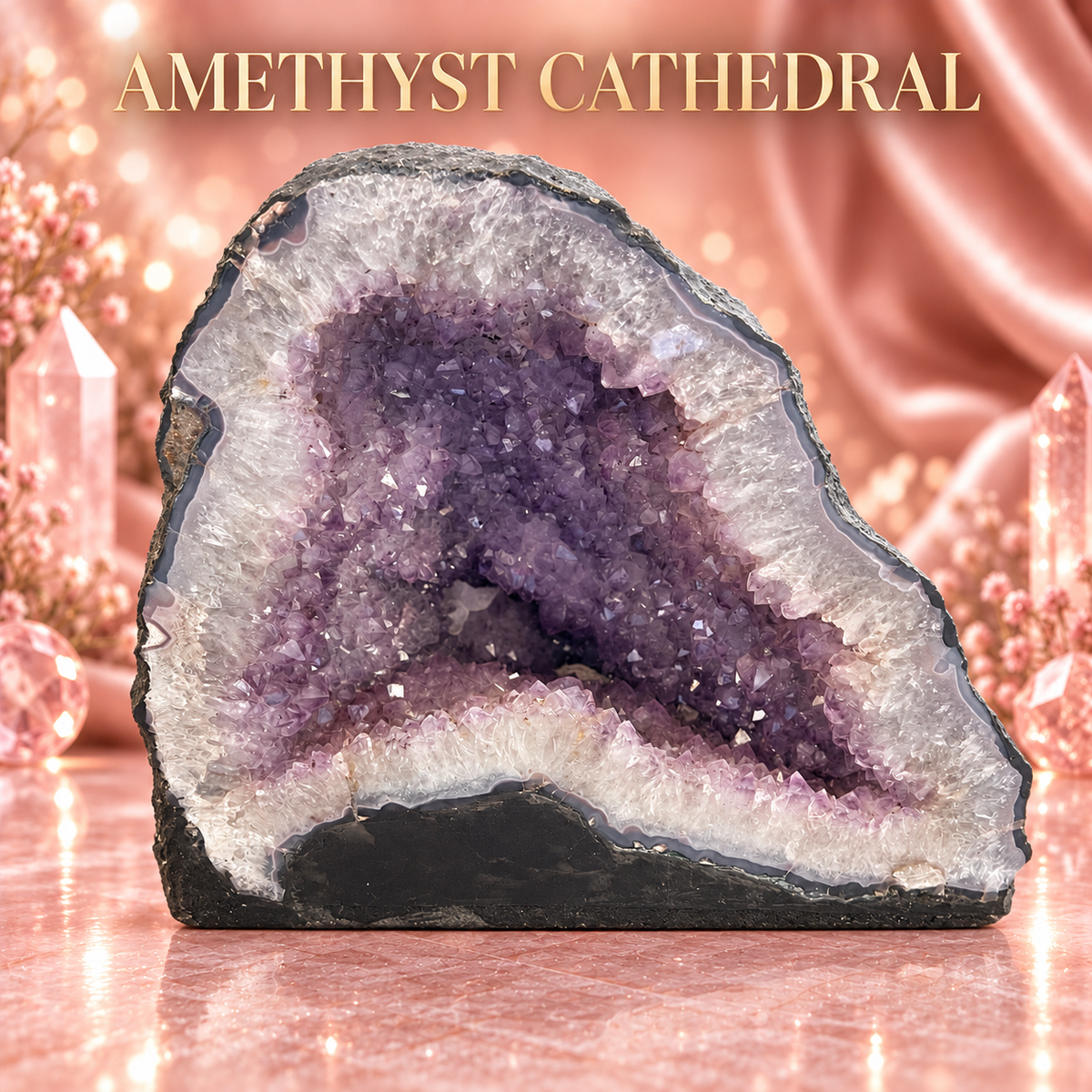 Lavender Light 💜 – Brazilian Amethyst Cathedral Geode | 16.96 kg
