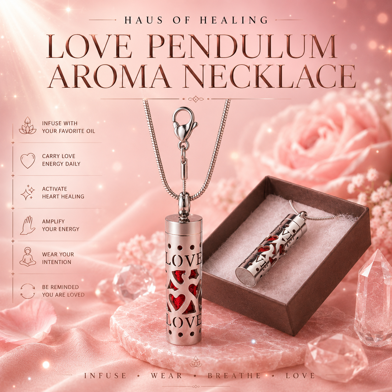 Aromatherapy Pendulum Locket – Love