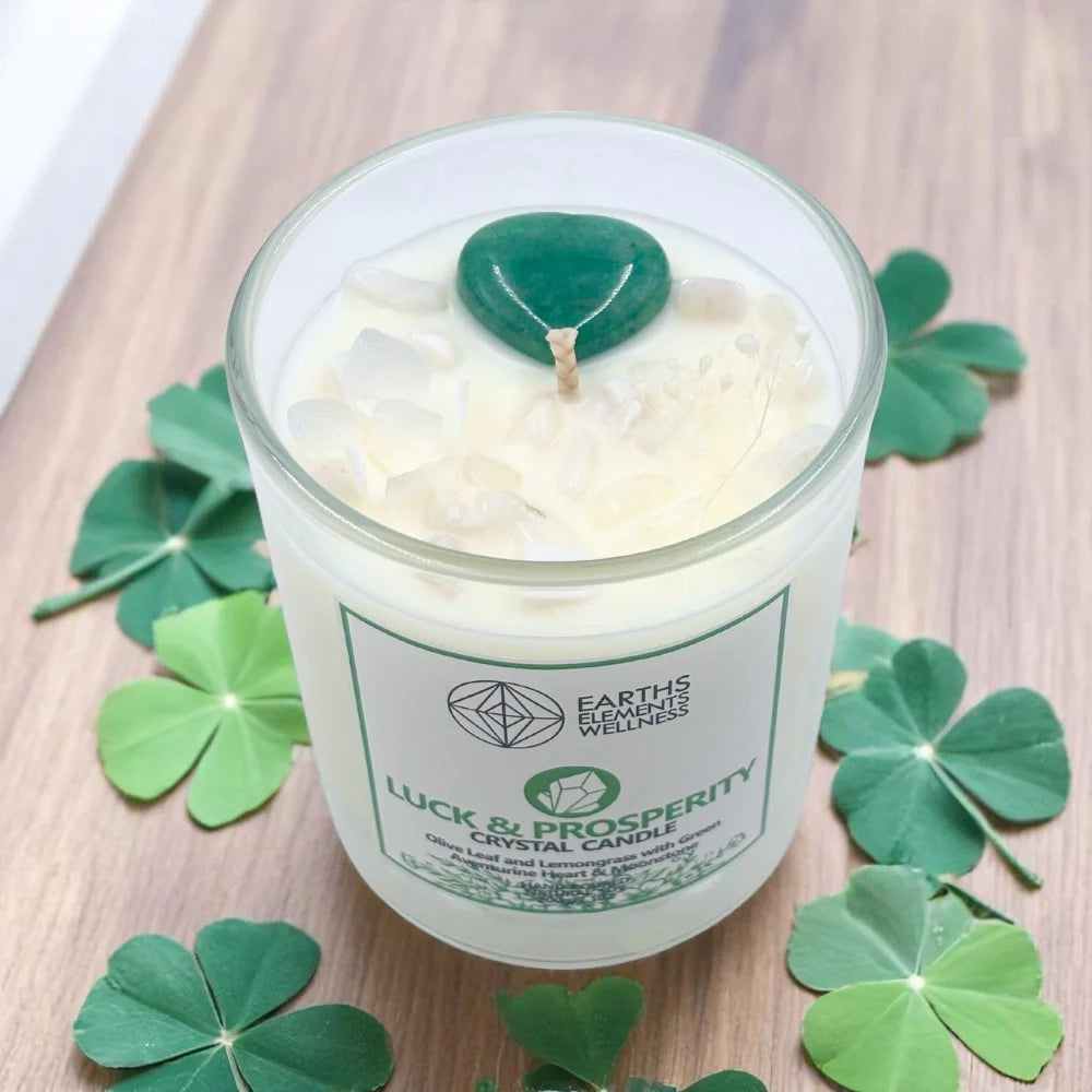 Luck & Prosperity Crystal Candle 🍀💰