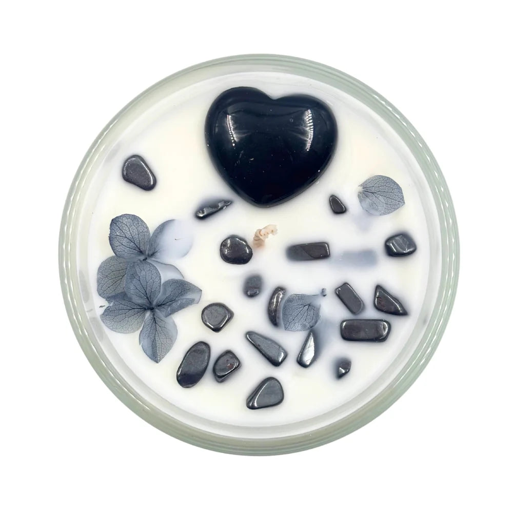 Protection Crystal Candle 🖤🩶