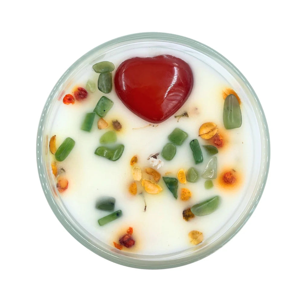 Joy & Abundance Crystal Candle 🧡✨