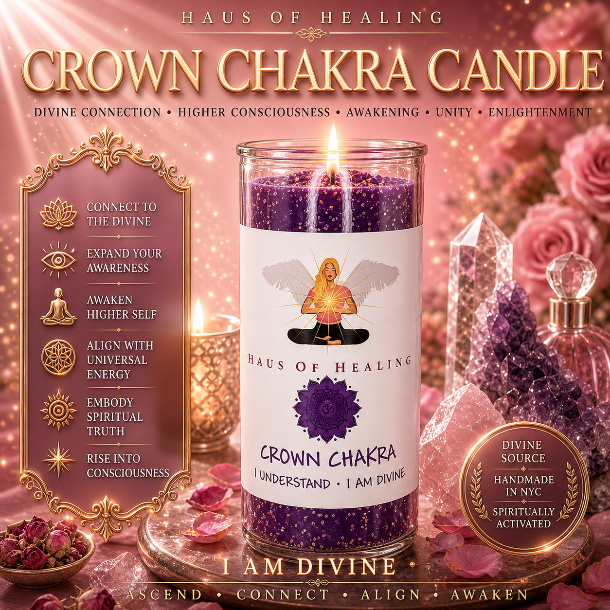 Haus Of Healing: Chakra Candles: Crown Chakra