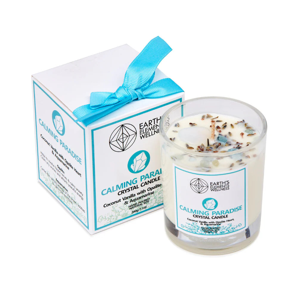 Calming Paradise Crystal Candle 🩵