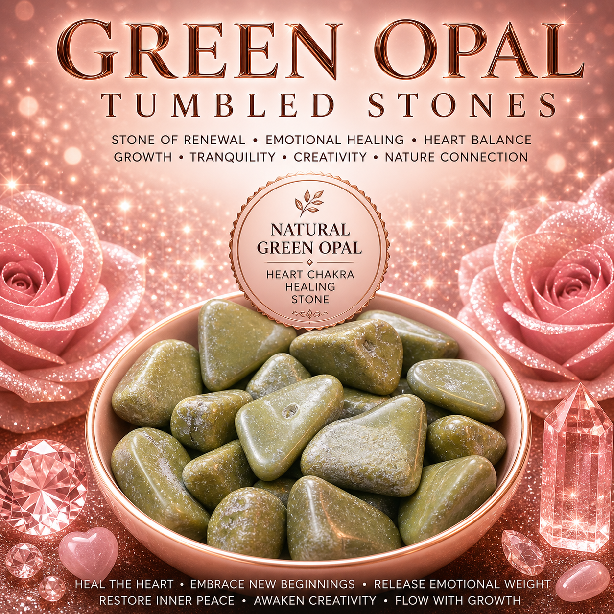 Green Opal Tumbled Stones