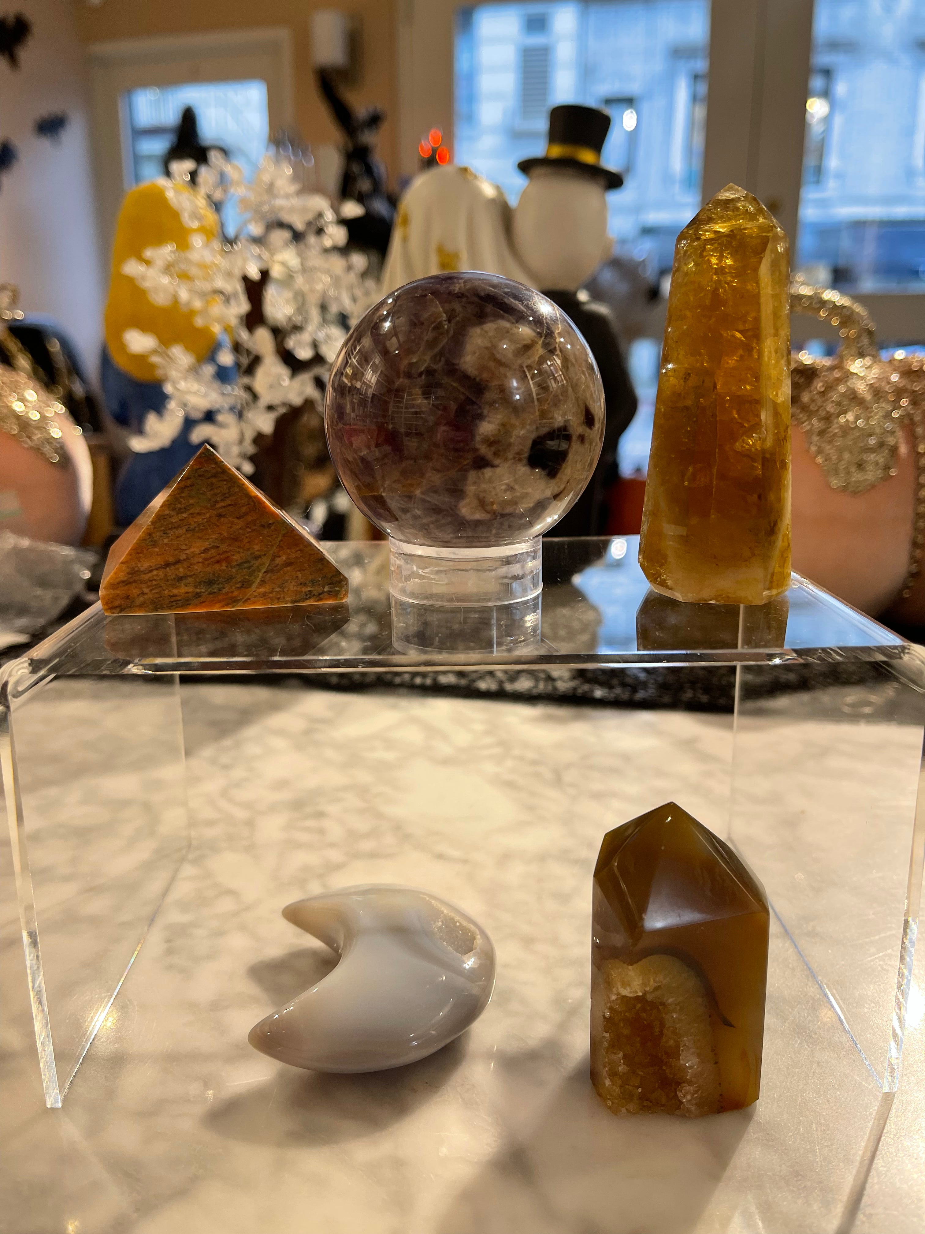 Chevron Amethyst Sphere - NEW