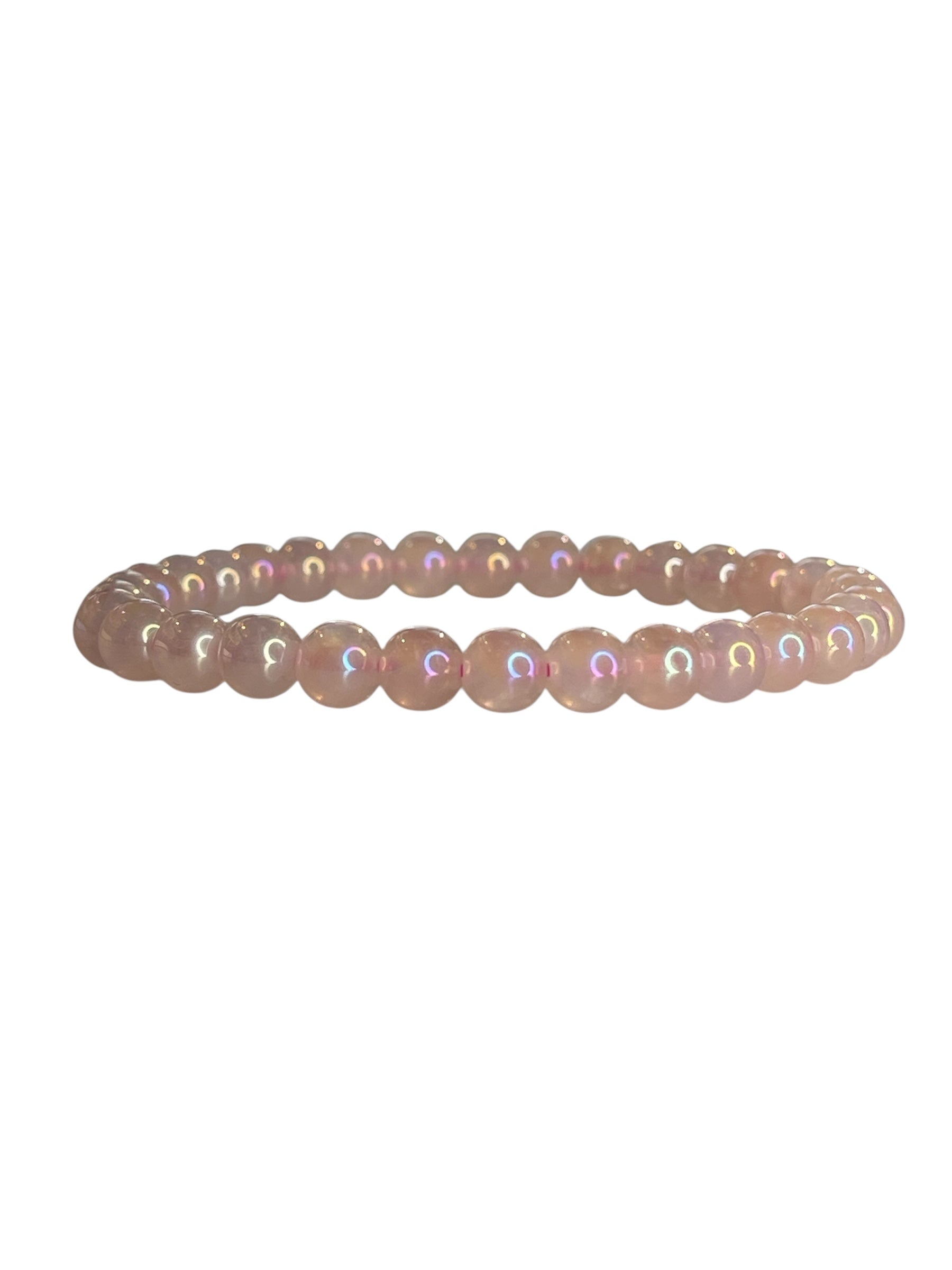π Goddess Glow Bracelet β Aura Rose Quartz (6mm)