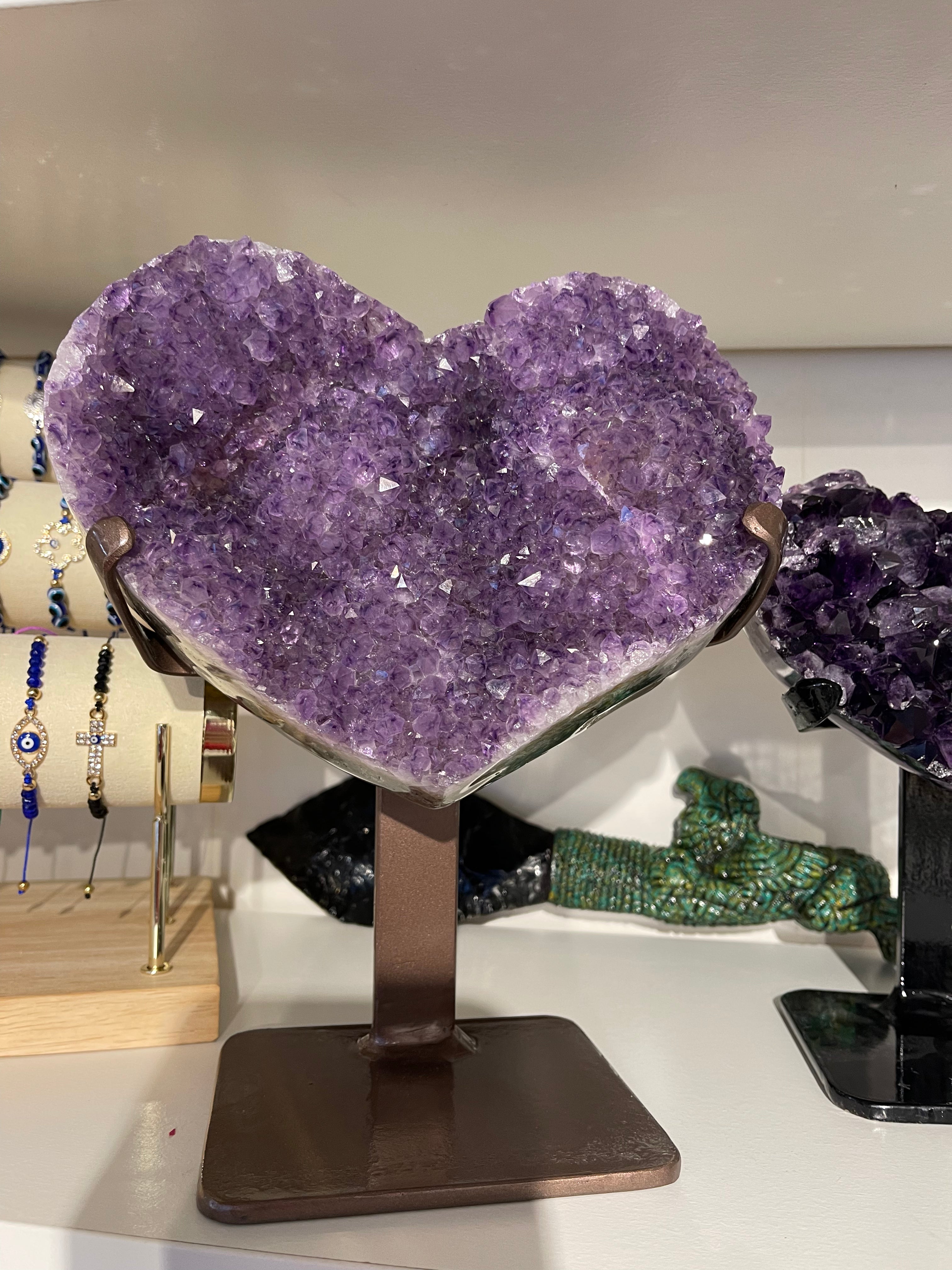 Amethyst On Mount Collection - Heart 2