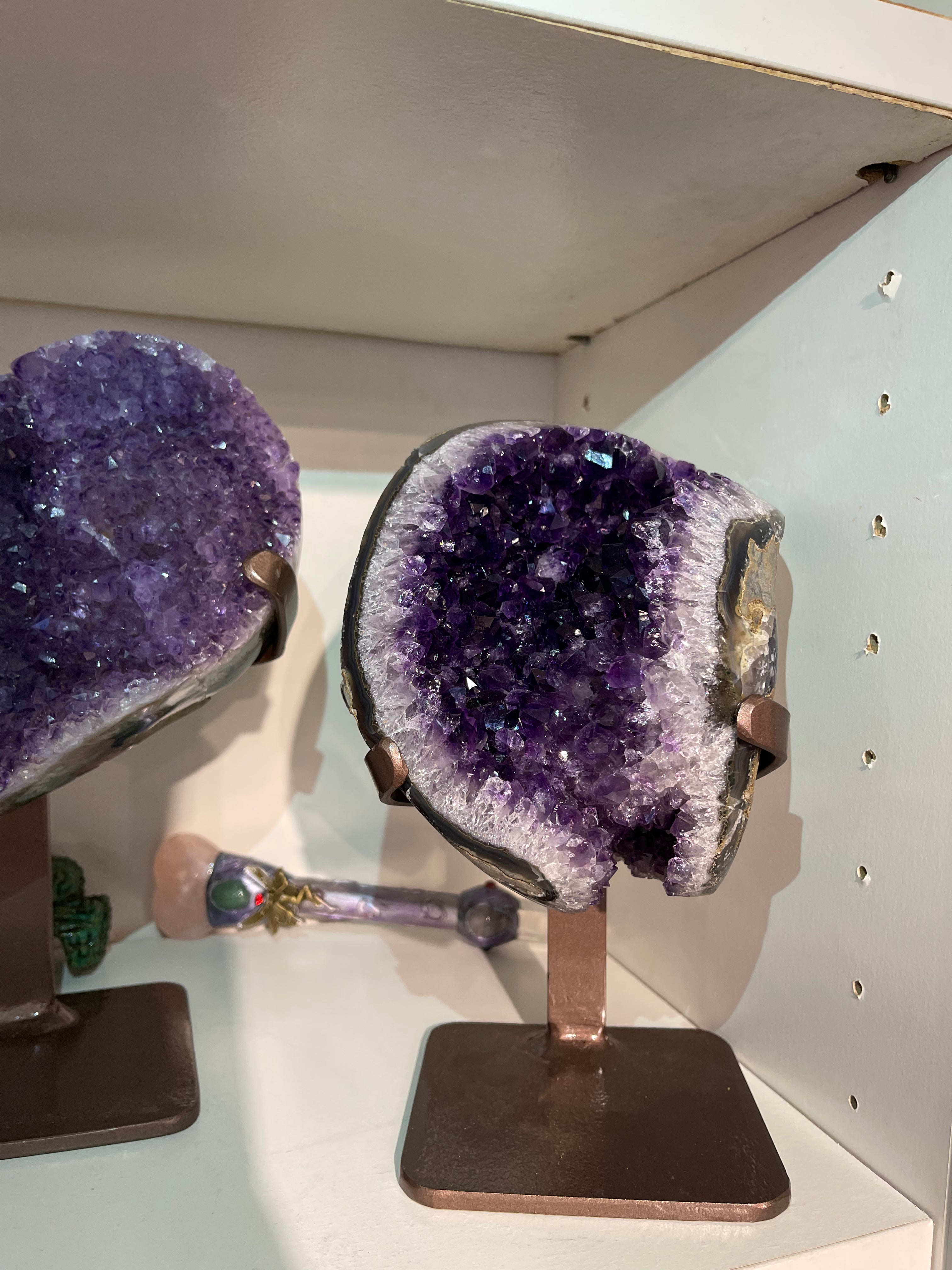 Amethyst On Mount Collection - Geode Round