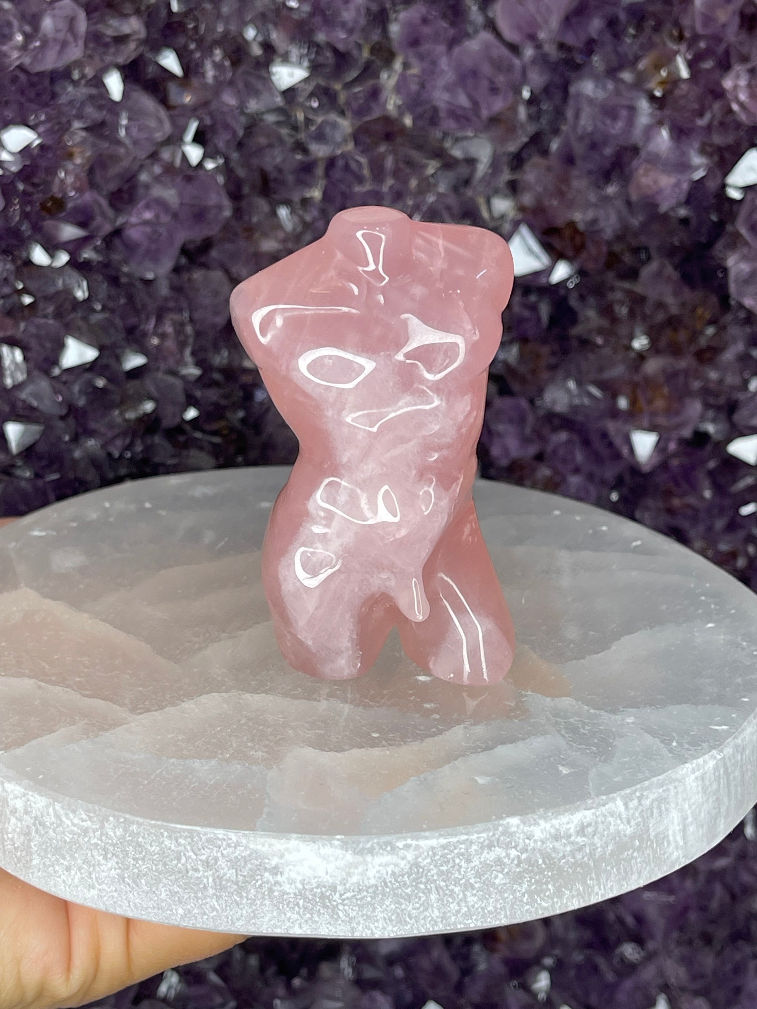Divine Masculine Magnetism — Rose Quartz Carved Male Body