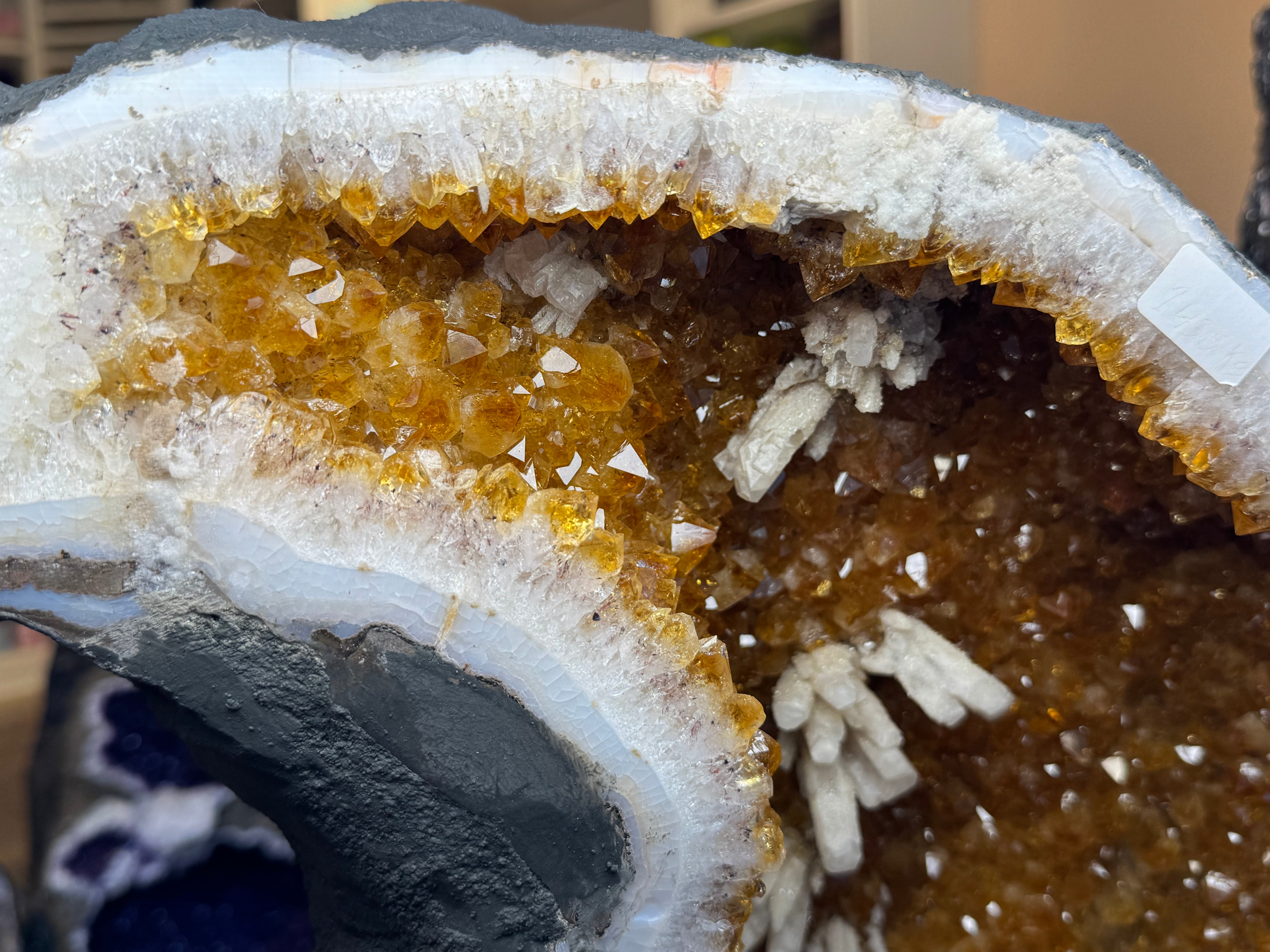 🍯 Citrine Cathedral Geode – The Golden Crown