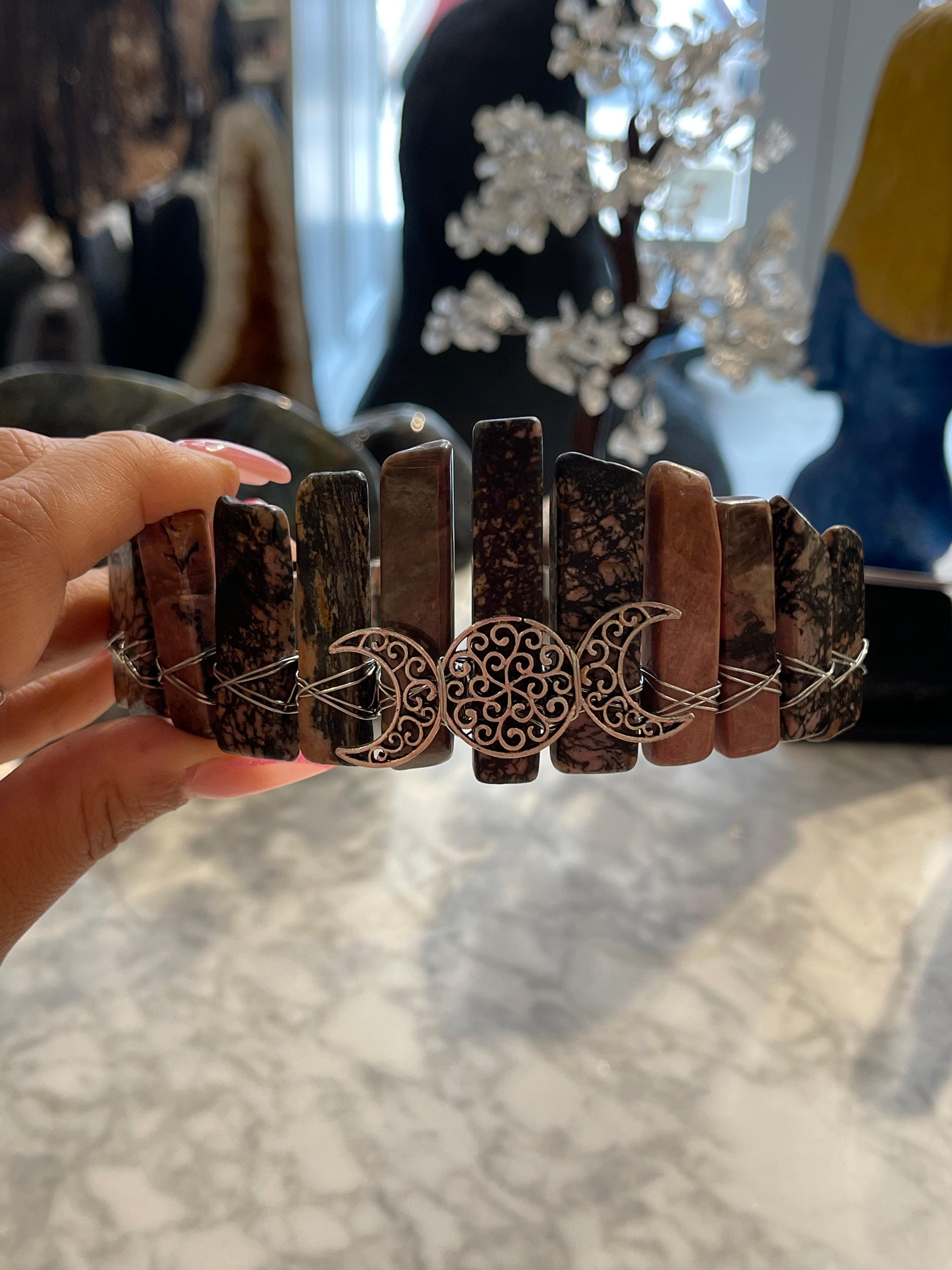 Crystal Crowns - Rhodonite