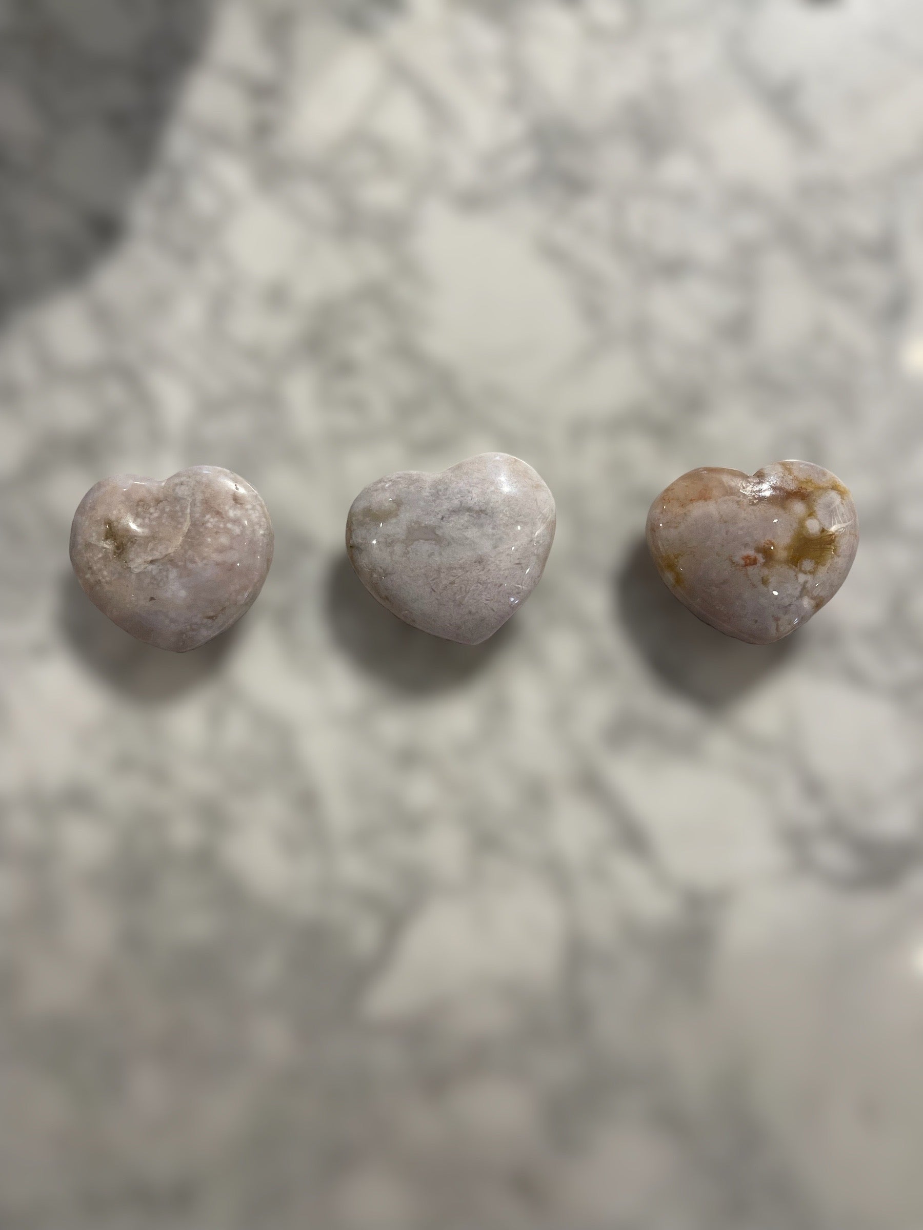 Flower Agate Hearts