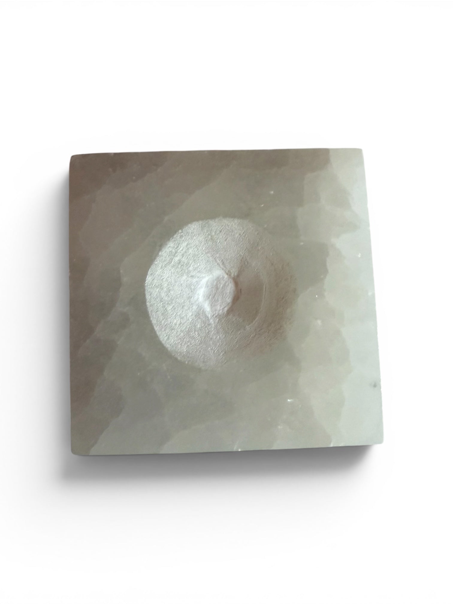 🤍 SELENITE PRESTIGE Square Sphere Holder – Medium