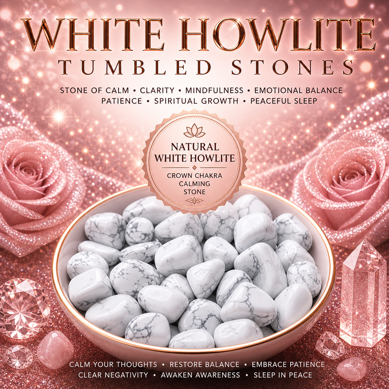 White Howlite Tumbled Stones