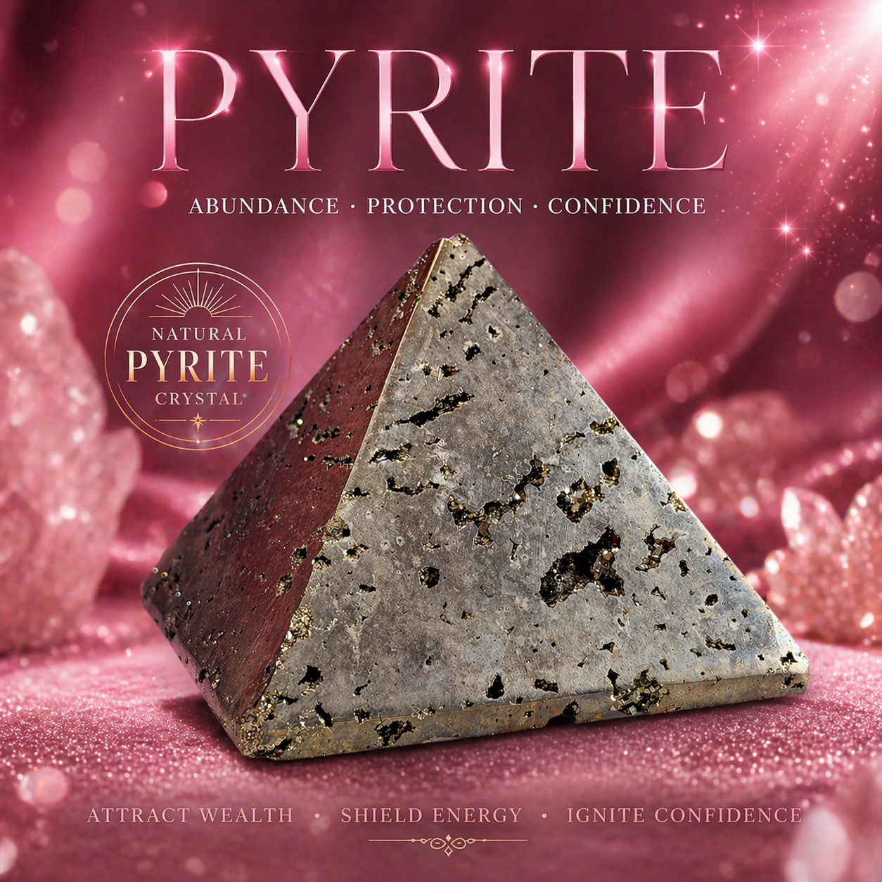 💎 Golden Abundance Pyrite Pyramid™ | Peruvian Wealth & Protection Stone