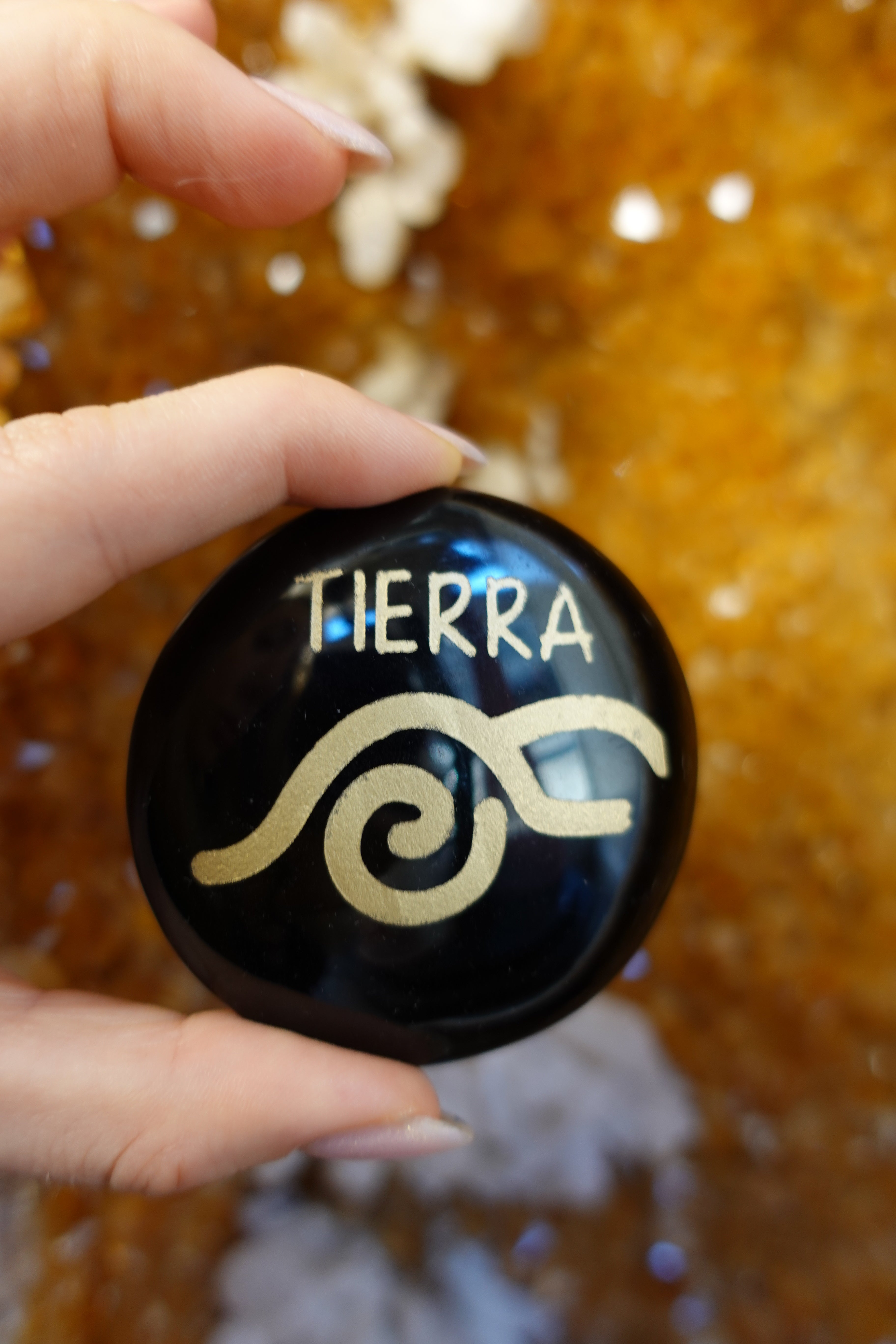 Black Obsidian Elements Palm Stones