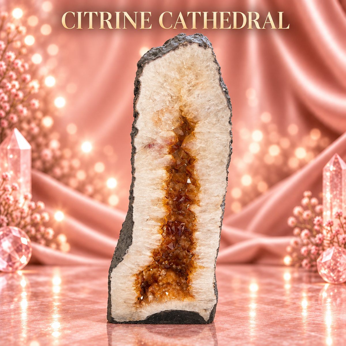 The Golden Pillar 🧡 – High-Grade Brazilian Citrine Cathedral | 24.50 kg