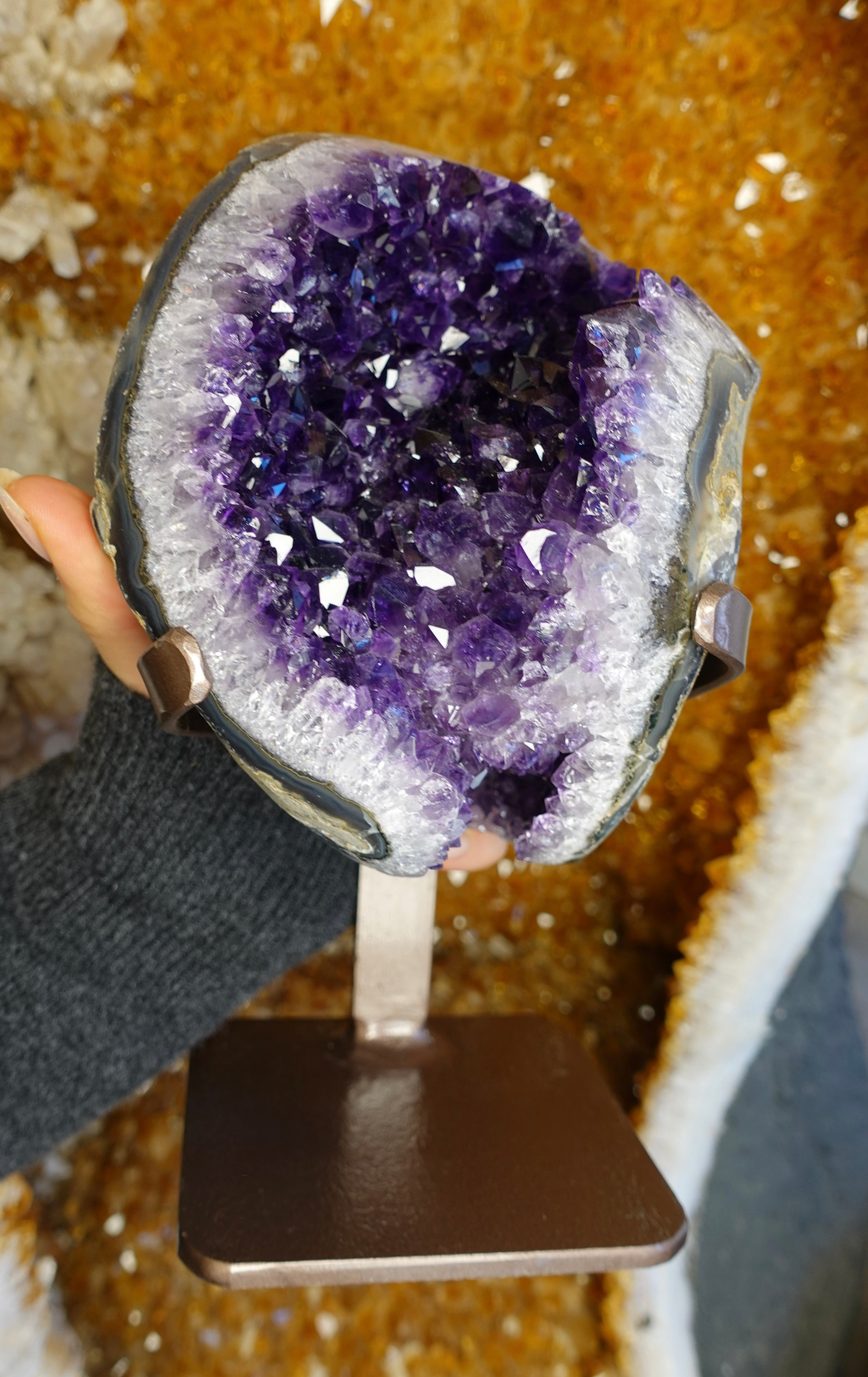 Amethyst On Mount Collection - Geode Round
