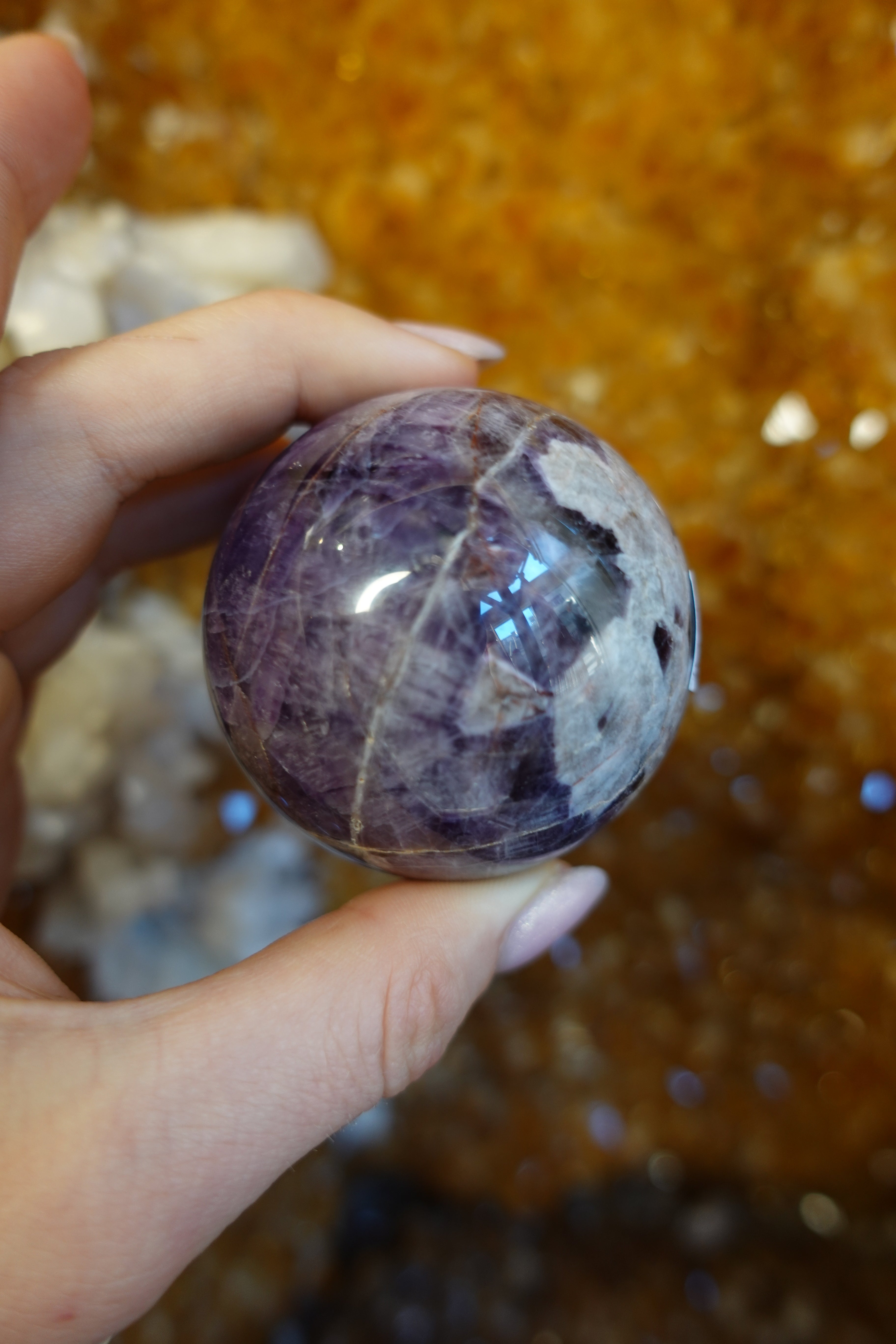 Chevron Amethyst Sphere - NEW