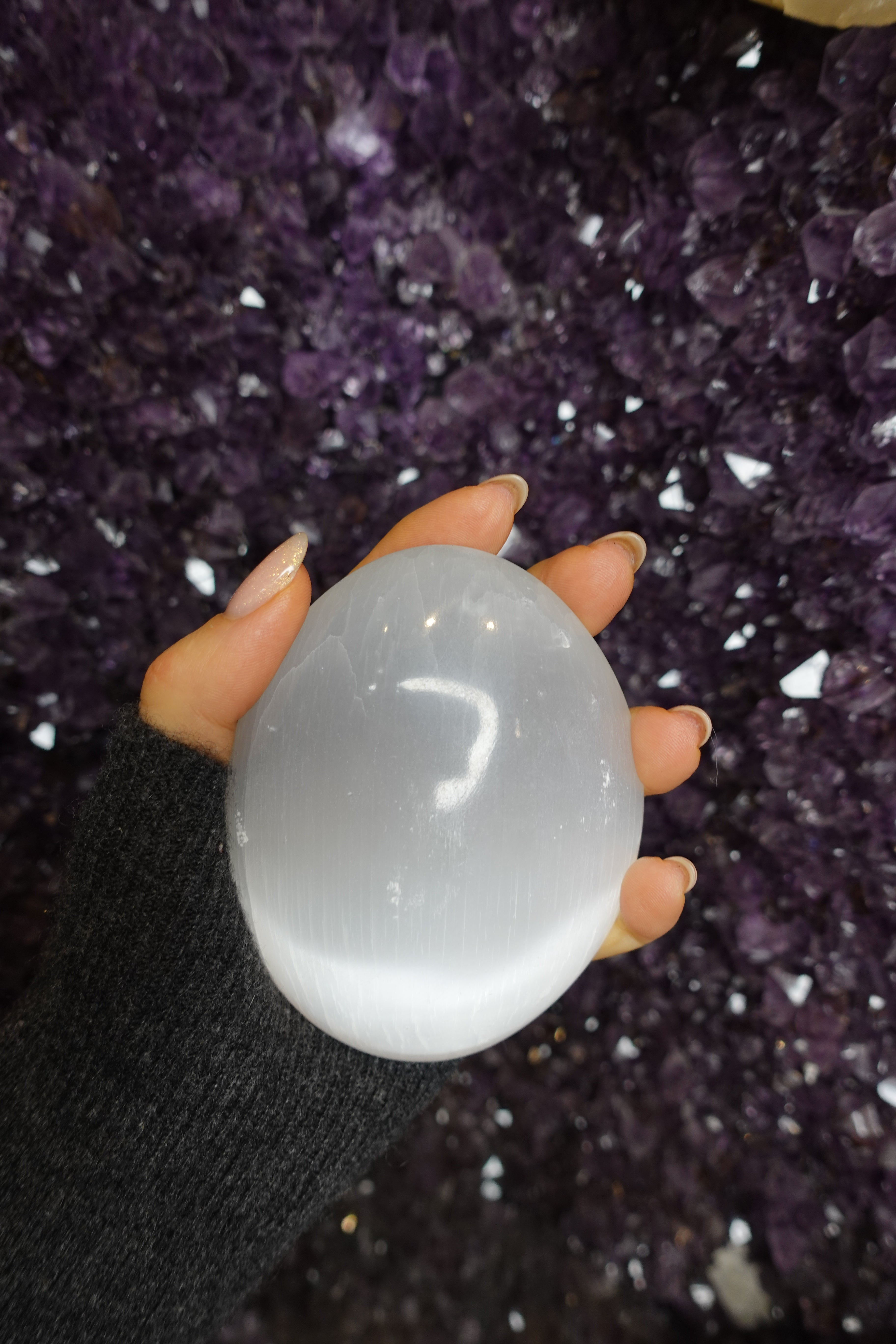 Selenite Worry Stone