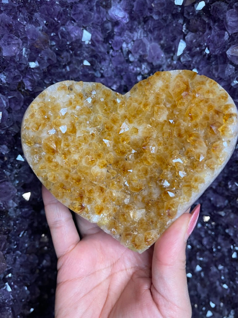 💛 Solar Heart Activation – High-Grade Citrine Heart