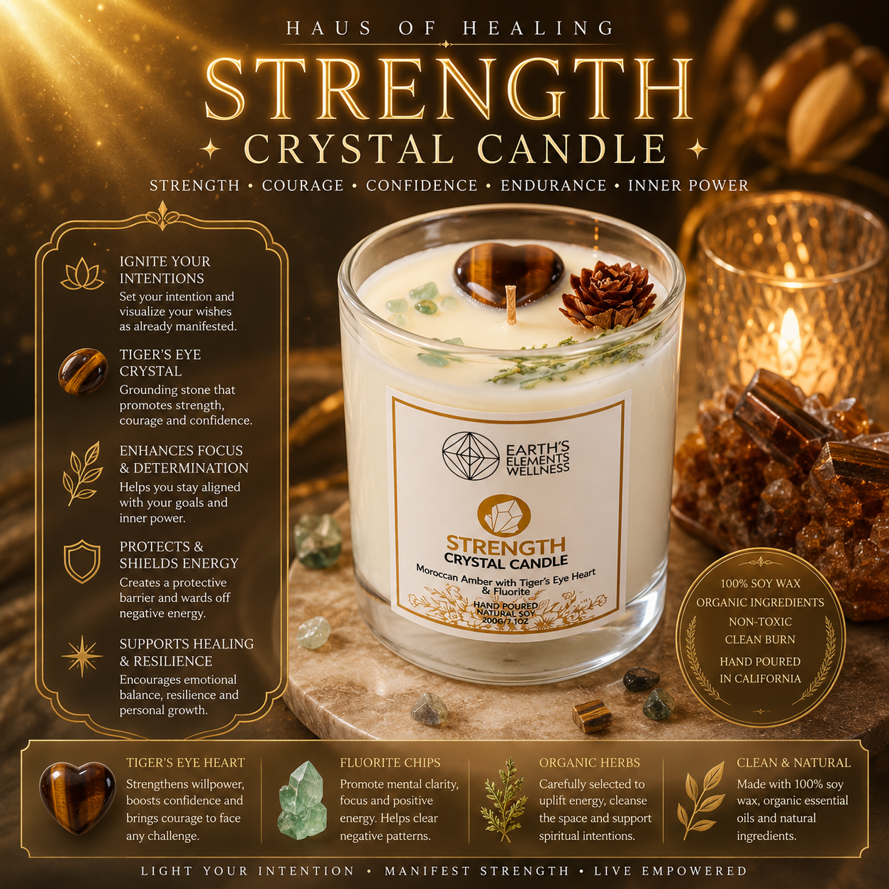 Strength Crystal Candle 💪
