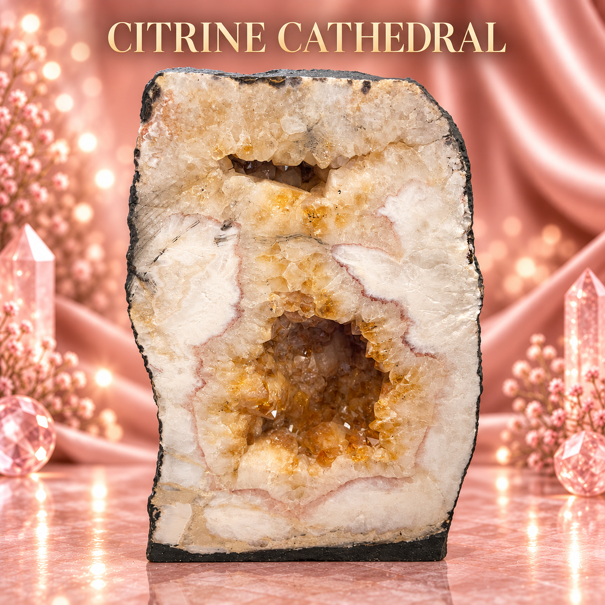 The Golden Sanctuary 🧡 – Brazilian Citrine Cathedral Geode | 13.50 kg