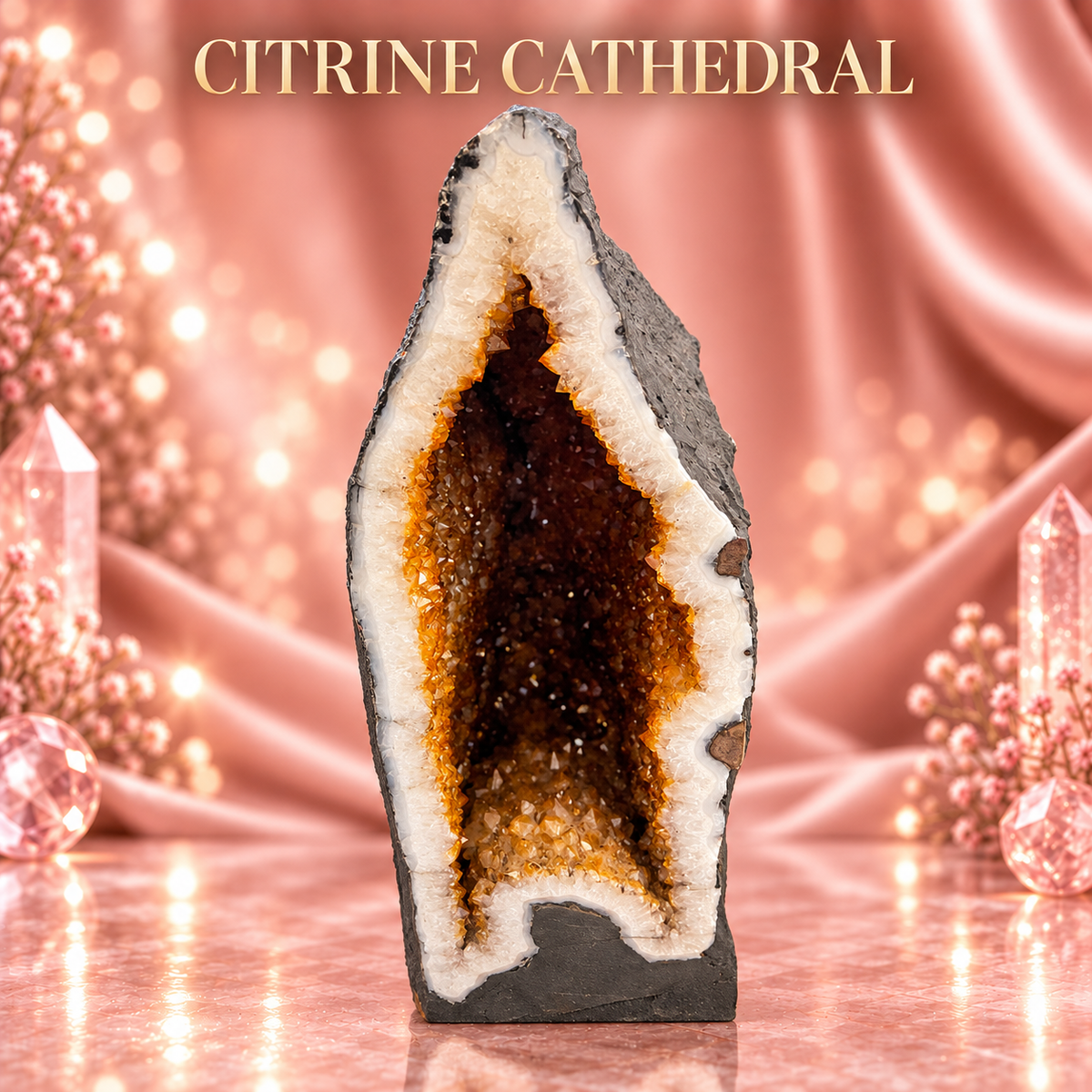 The Golden Steeple 🧡 – Citrine Cathedral Geode | 14.56 kg