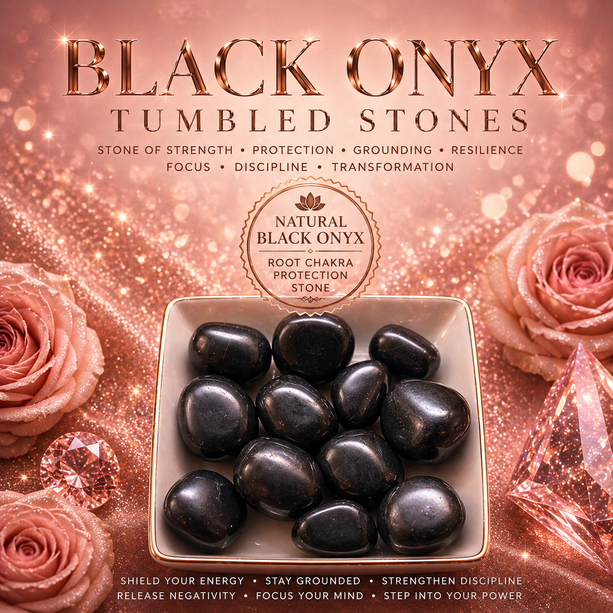 Black Onyx Tumbled Stones
