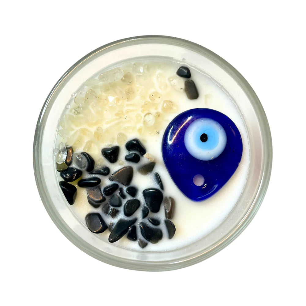 Evil Eye Protection Crystal Candle 🧿