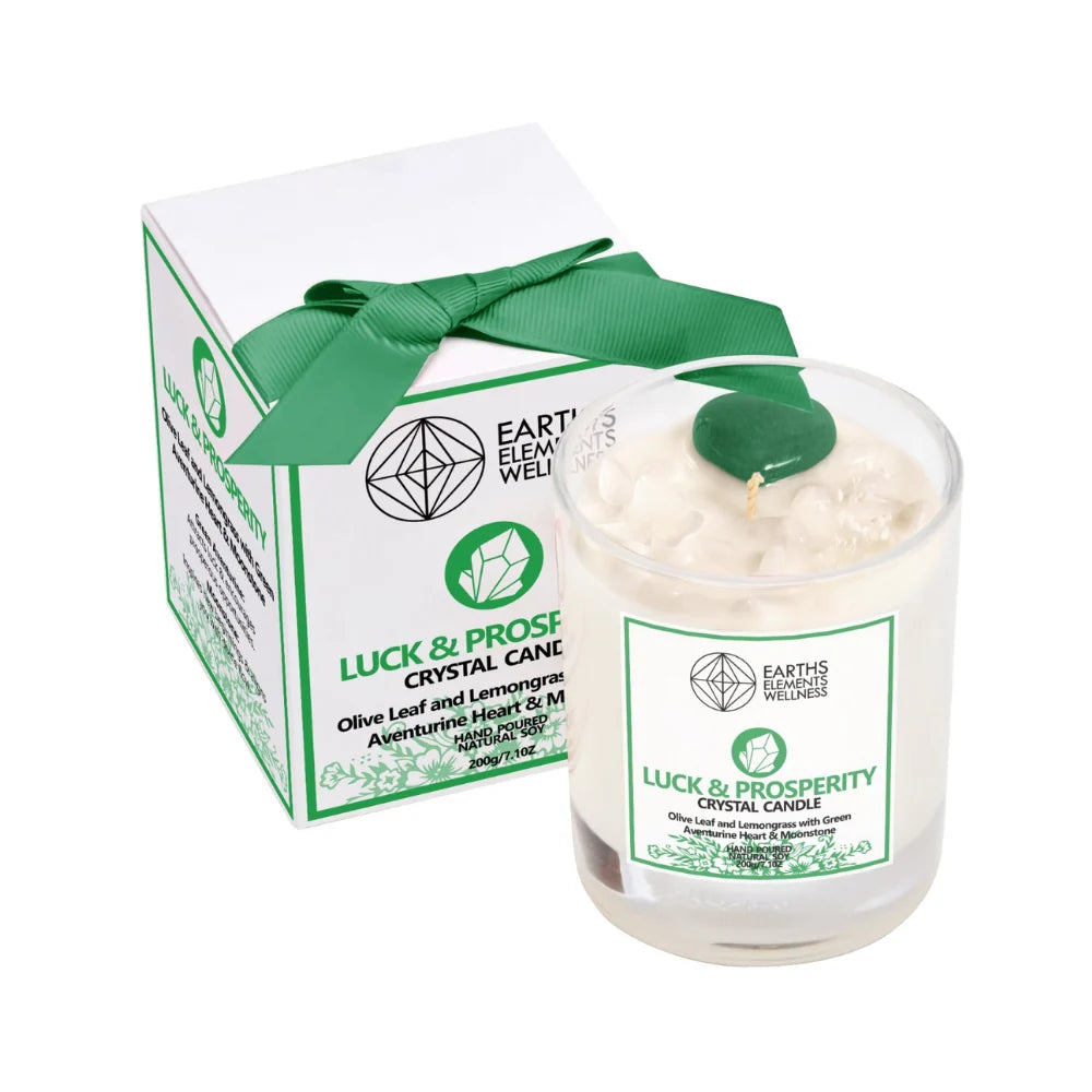Luck & Prosperity Crystal Candle 🍀💰