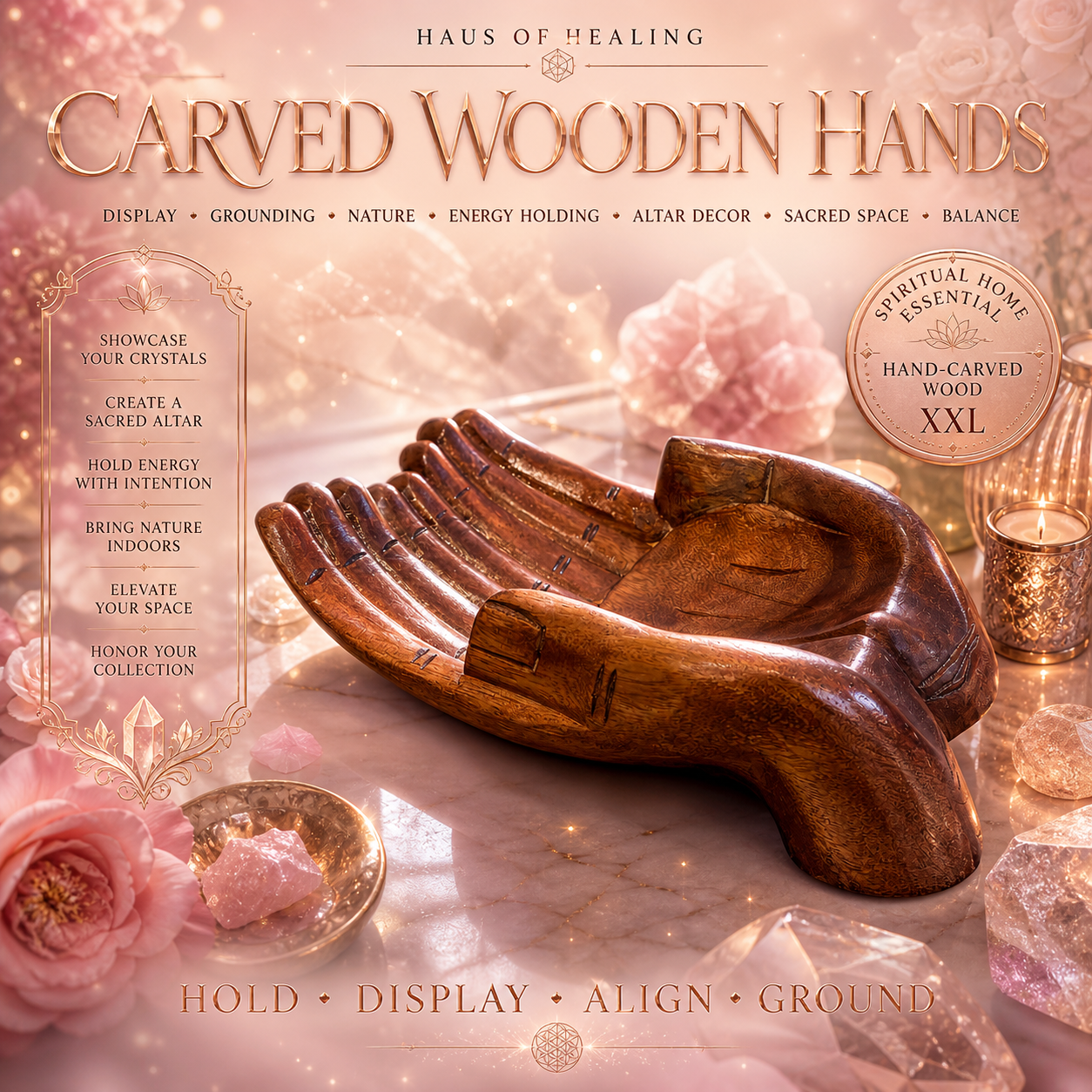 Carved Wooden Hands - XXL Two Hands
