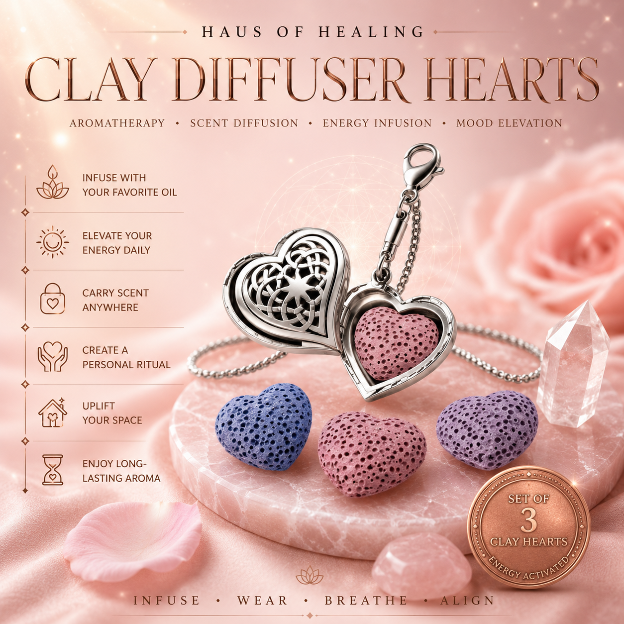 Clay Diffuser Heart Refill Pack