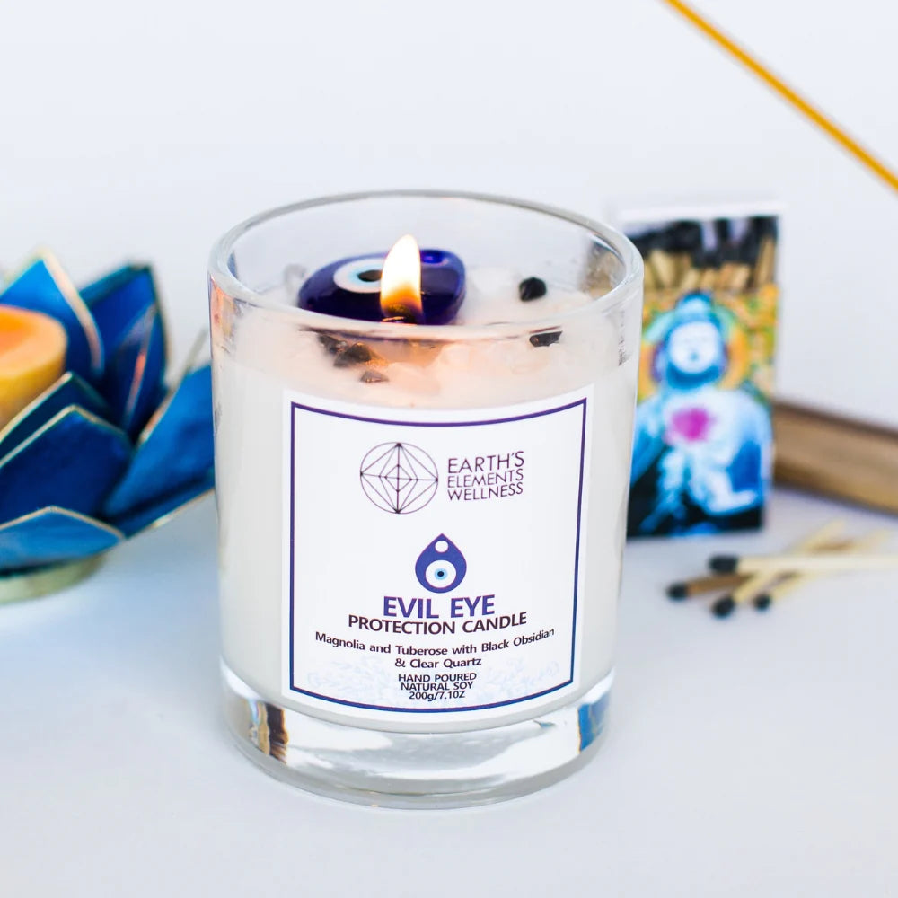 Evil Eye Protection Crystal Candle 🧿