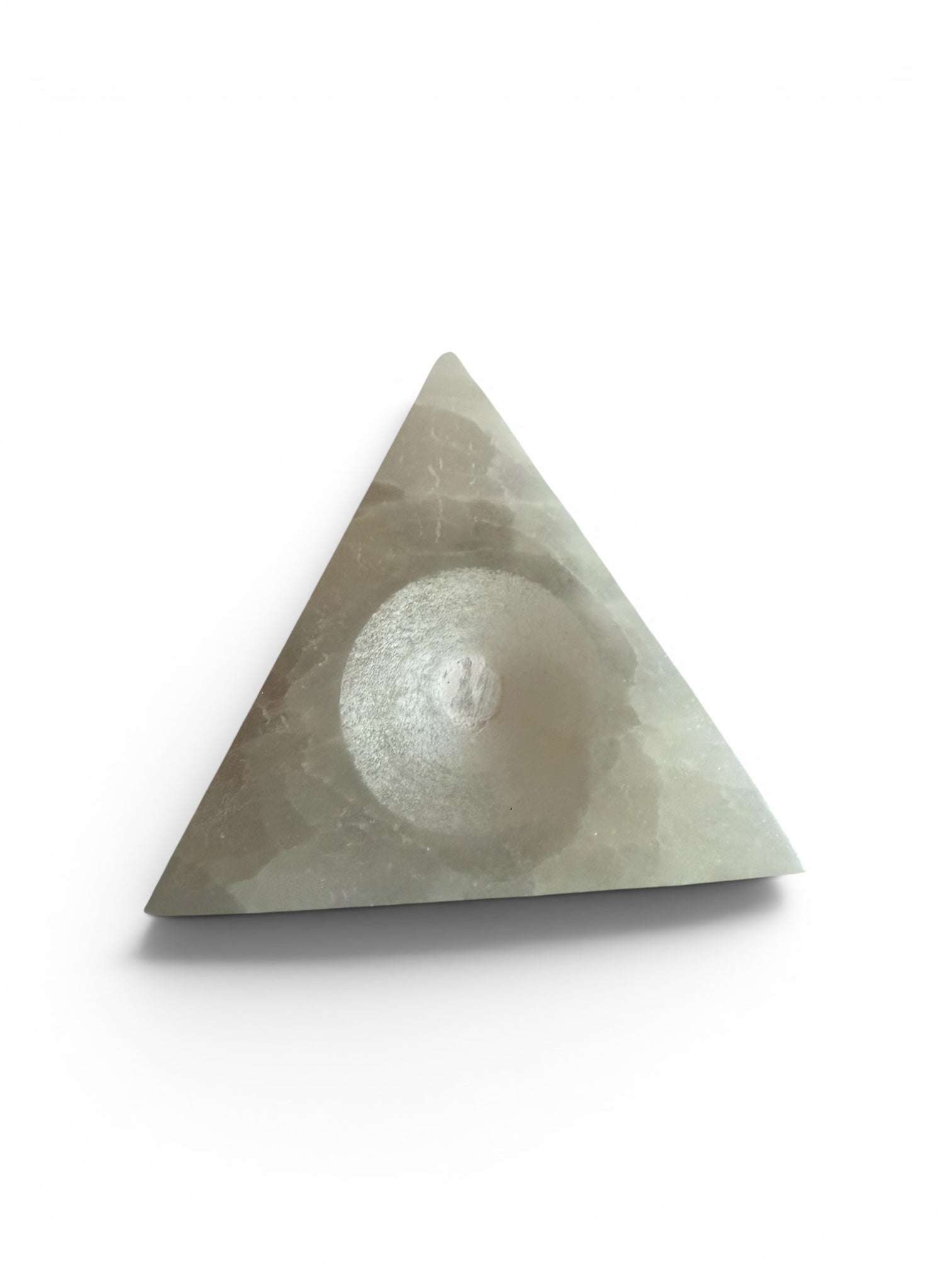 🤍 SELENITE TRINITY Triangle Sphere Holder