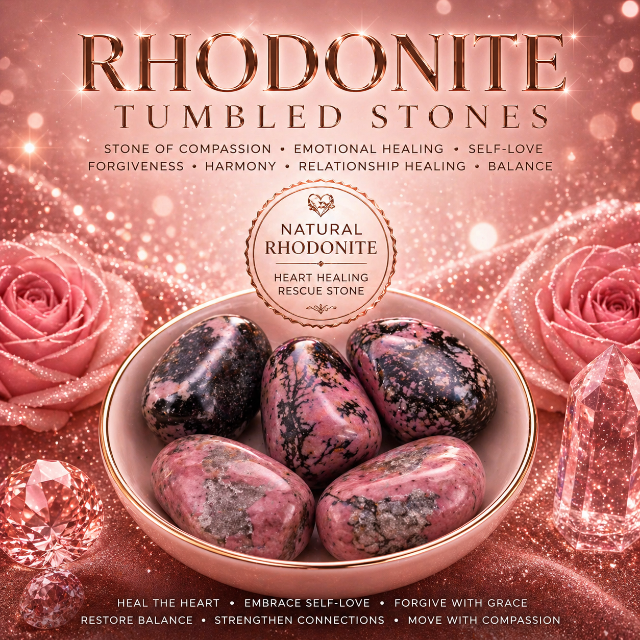 Rhodonite Tumbled Stones