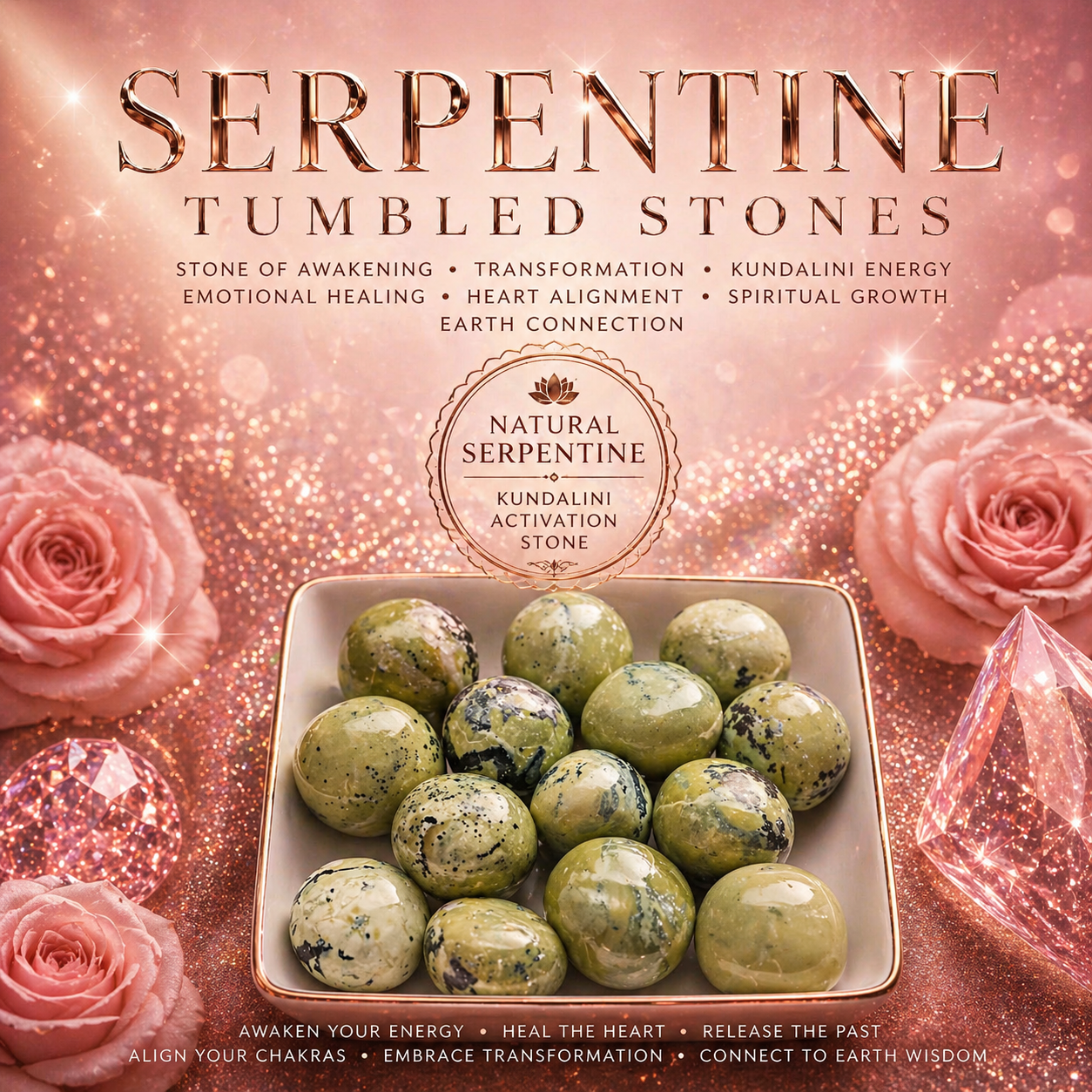 Serpentine Tumbled Stones