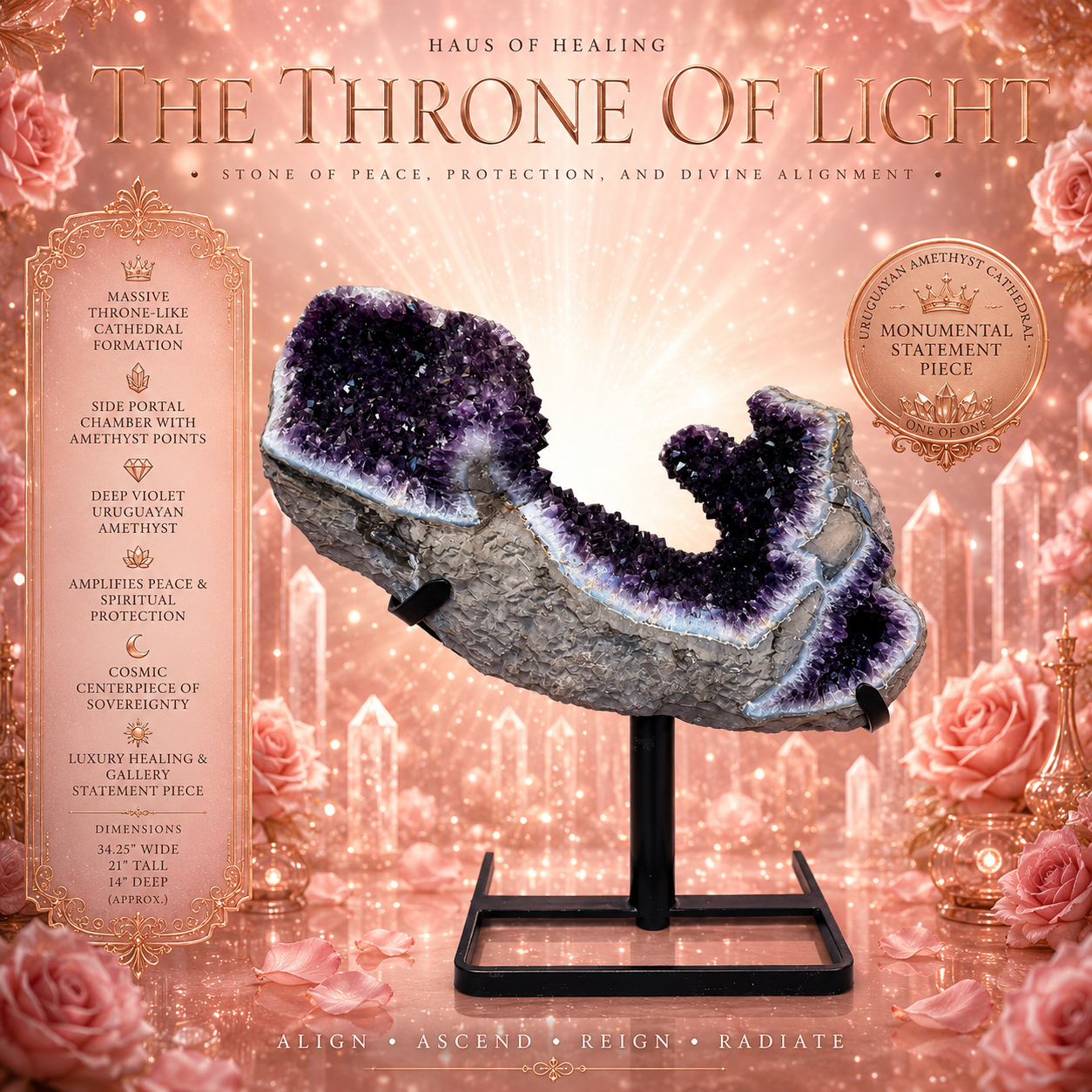 👑 Amethyst Cathedral Geode (Uruguay) – The Throne of Light