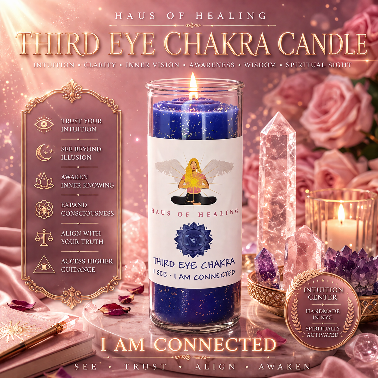Haus Of Healing: Chakra Candles: Third Eye Chakra