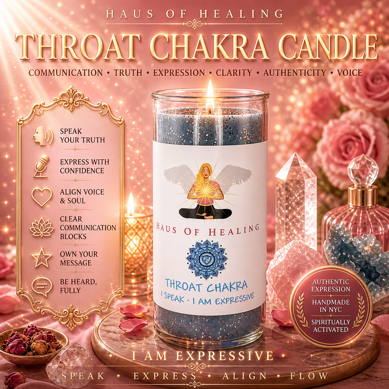 Haus Of Healing: Chakra Candles: Throat Chakra