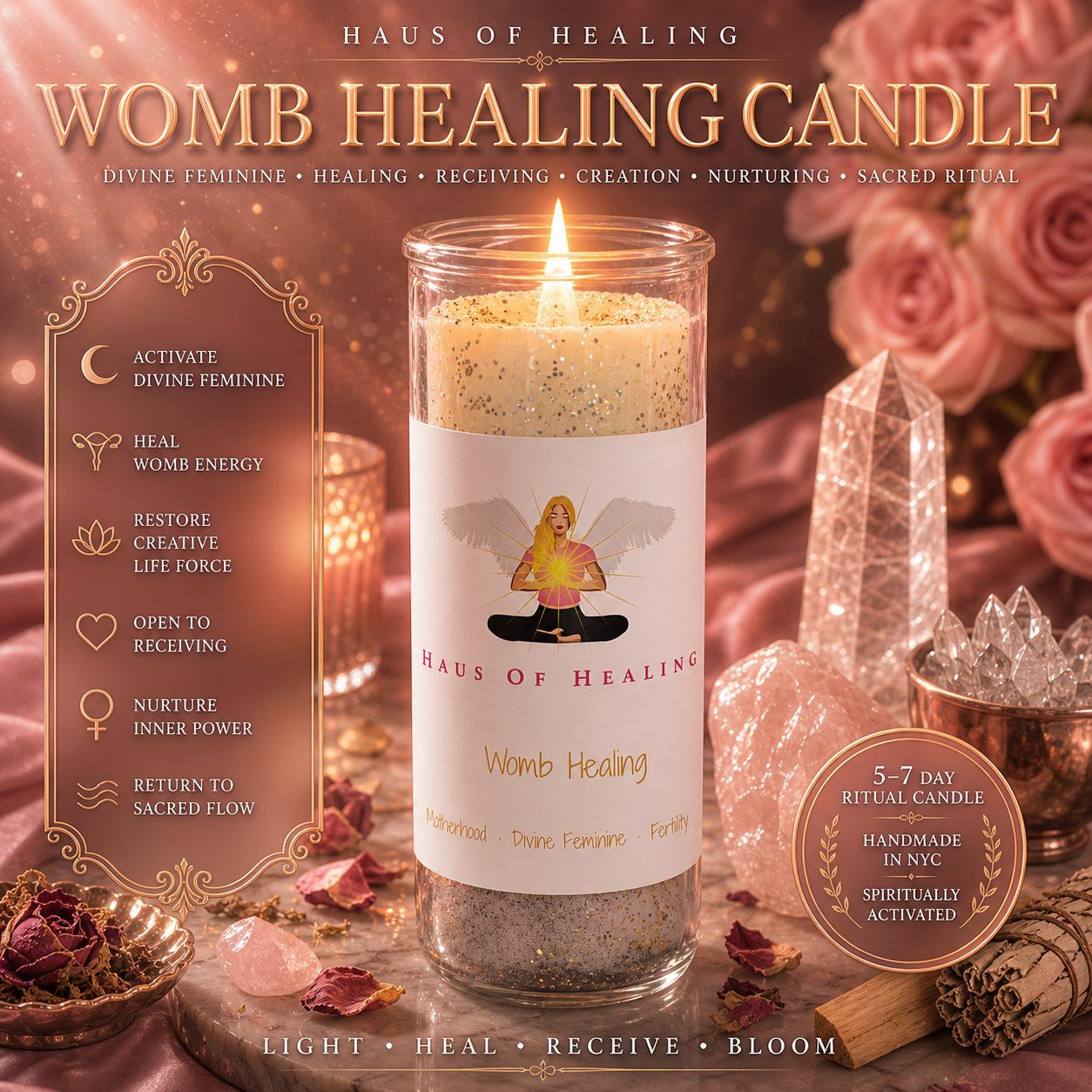 Haus Of Healing Intention Candle: Womb Healing