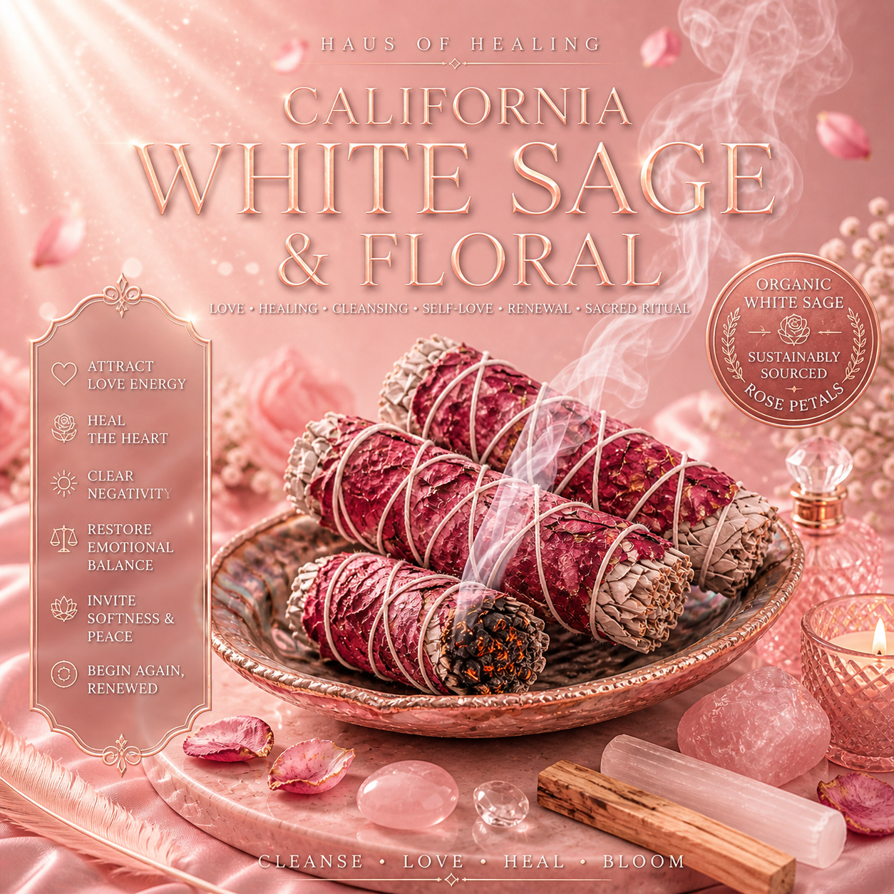 4" California White Sage & Floral