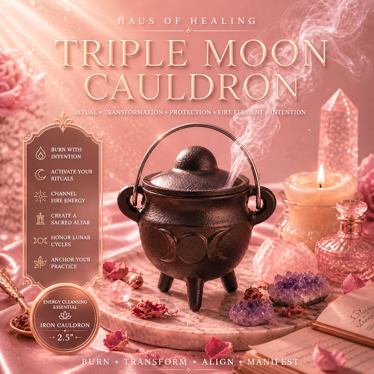 Iron Cauldron Triple Moon