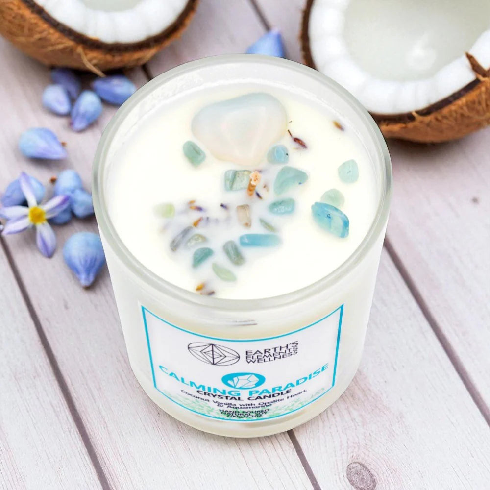 Calming Paradise Crystal Candle 🩵